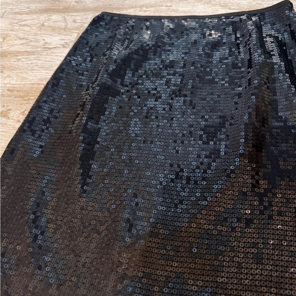 Ann Taylor Black Sequin Mini Skirt Size 2